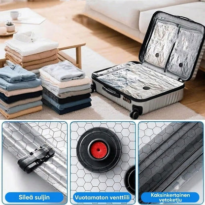 Tyhjiöpumppu tilaa säästävillä pusseilla